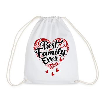 Best Family ever Liebesherz - Drawstring Bag - white - Front