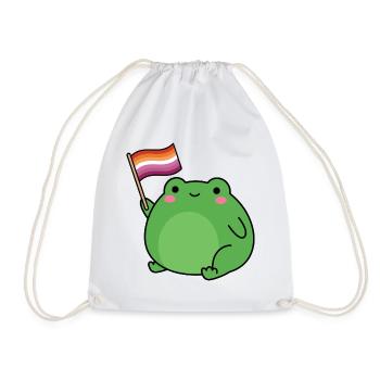 Pride Month LGBTQ – Lesbische Frosch - Turnbeutel - Weiß - Vorne