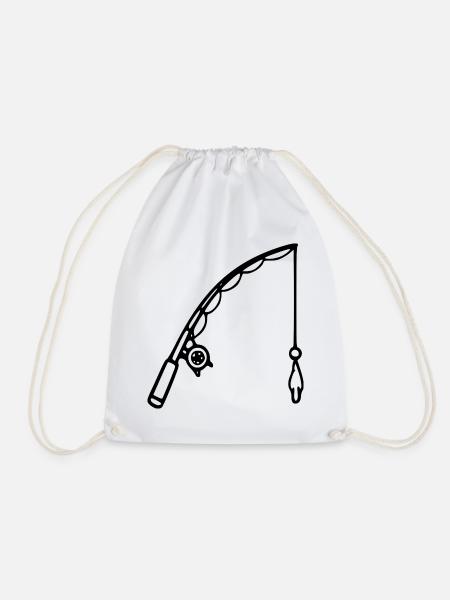 Angel weiß angeln Angelsport Geschenk Angler Angel - Turnbeutel - Weiß