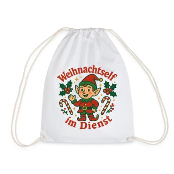 Weihnachtself im Dienst - Turnbeutel - Weiß - Vorne
