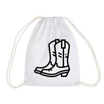 cowboy boots - Drawstring Bag - white - Front