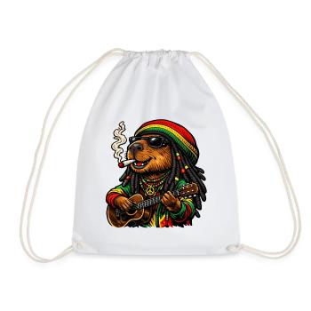 Süßes Capybara im Rastafari Stil - Turnbeutel - Weiß - Vorne