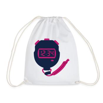 Stopwatch Timer Sport Icon - Drawstring Bag - white - Front