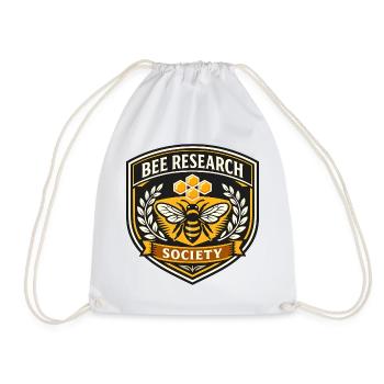 Bee Research Society Badge - Drawstring Bag - white - Front