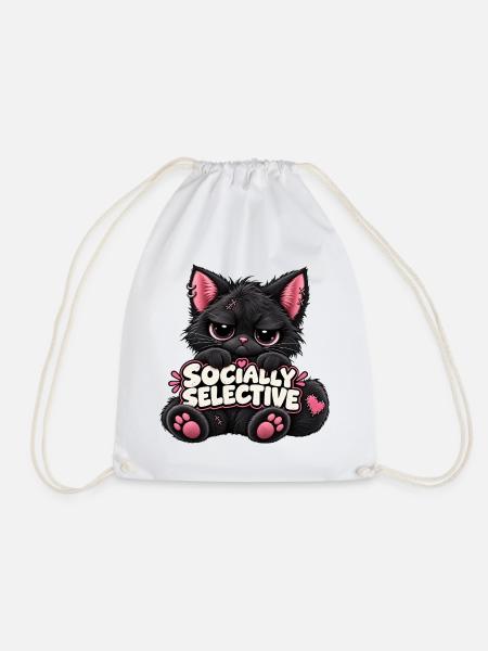 Socially Selective Katze - Turnbeutel - Weiß