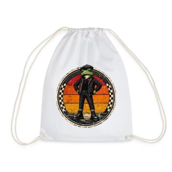  Vintage Frosch, Ska-Reggae Rock-Music Ska-Punk, - Turnbeutel - Weiß - Vorne