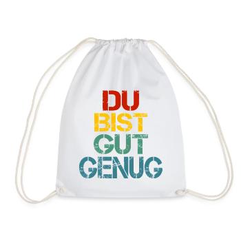 Du Bist Gut Genug Retro Bunt - Turnbeutel - Weiß - Vorne
