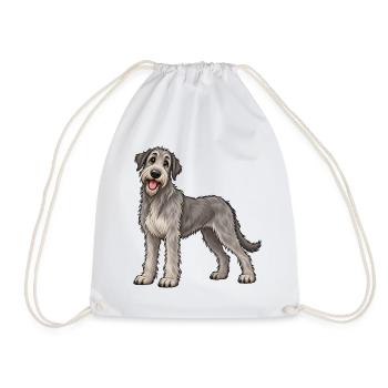 Irischer Wolfshund Kawaii Style – Süßer Hund - Turnbeutel - Weiß - Vorne
