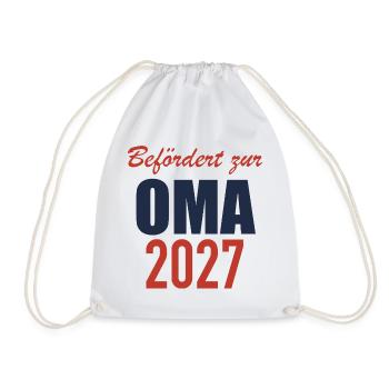 Befördert zur Oma 2027 - Turnbeutel - Weiß - Vorne