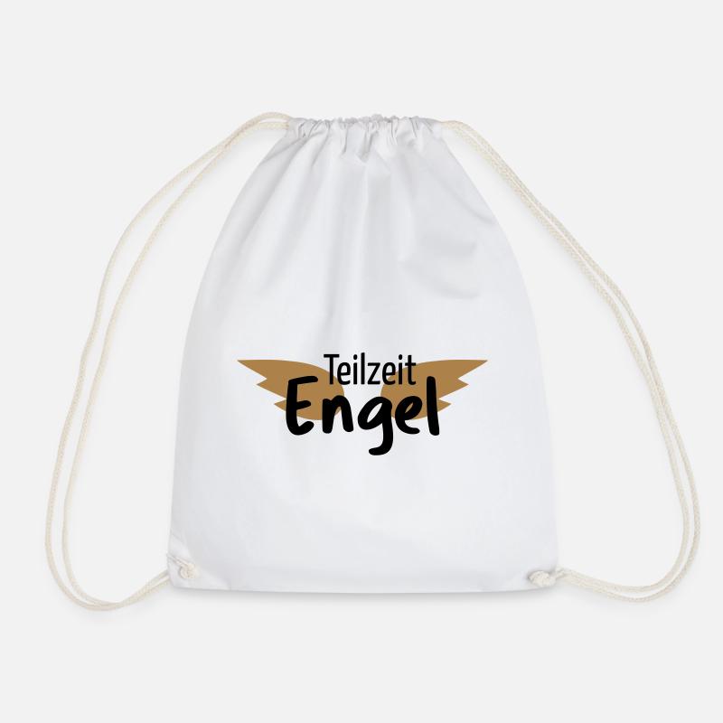 Engel Teilzeitengel Flügel Held Heldin Geschenk - Turnbeutel - Weiß