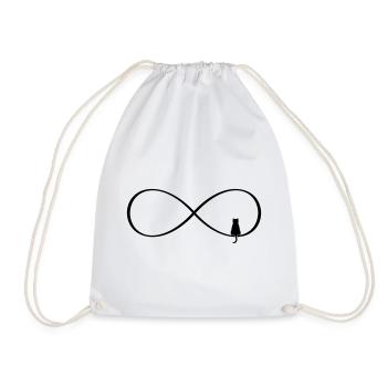 Infinity Sign Cat Love Gift - Drawstring Bag - white - Front