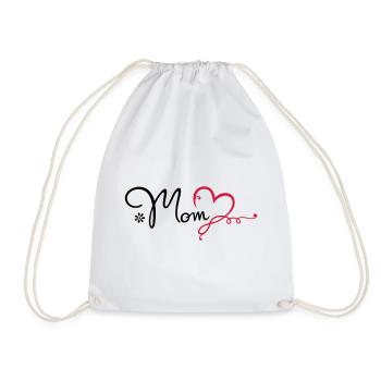 Love Mom Geschenk Muttertag Mama - Turnbeutel - Weiß - Vorne
