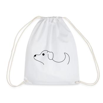 T-shirt pour femme et homme avec chien - Sac de sport léger - blanc - Devant