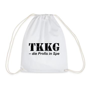 TKKG Die Profis In Spe Logo In Schwarz - Turnbeutel - Weiß - Vorne