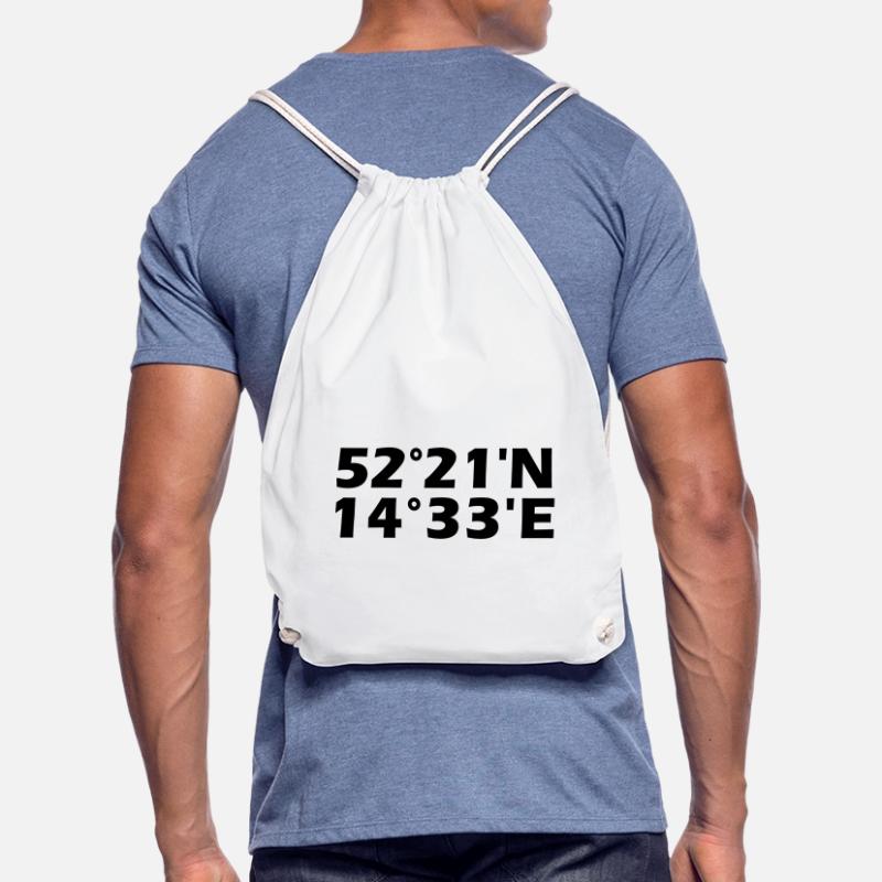 Frankfurt (Oder) coordinates Drawstring Bag