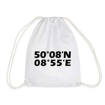 Hanau Coordinates - Drawstring Bag - white - Front