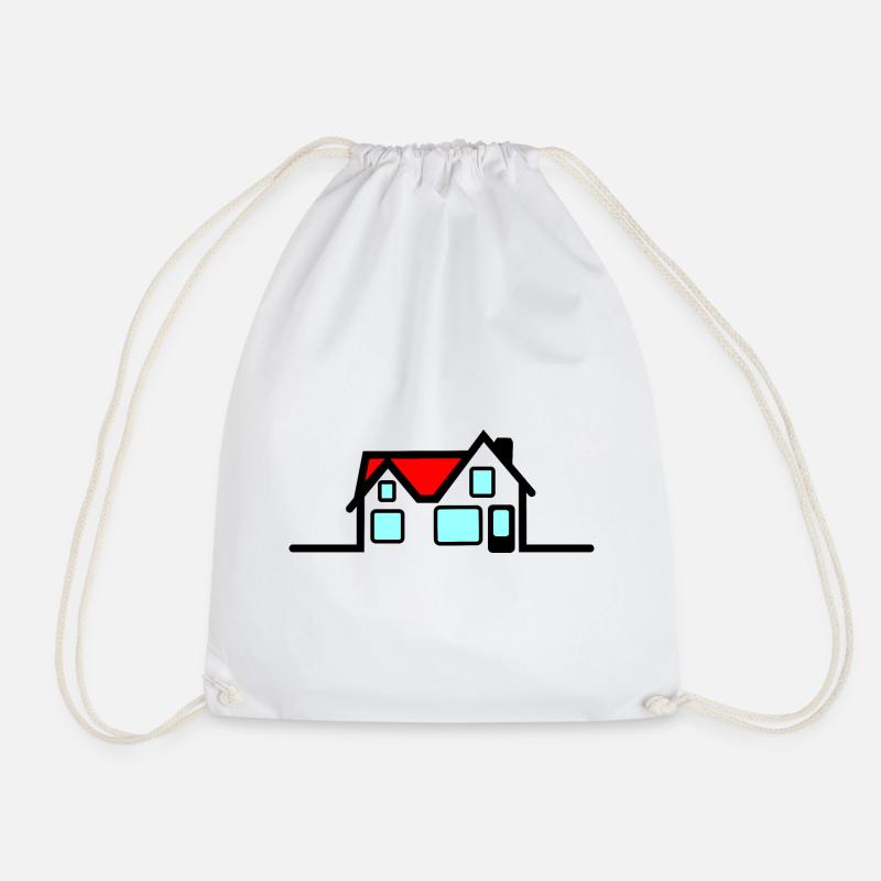 House - Drawstring Bag - white