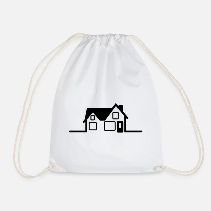House logo - Drawstring Bag - white