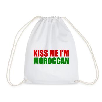 Kiss me im moroccan - morocco - Drawstring Bag - white - Front