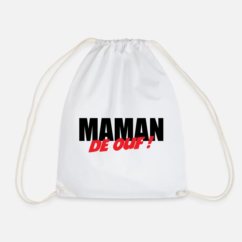 Crazy mom! - Drawstring Bag - white