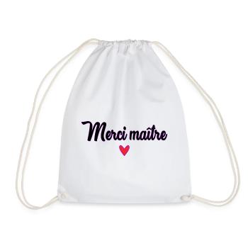 MASTER. MASTER. THANK YOU. THANK YOU, MASTER. MASTER - Drawstring Bag - white - Front