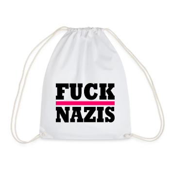 Fuck nazis - Turnbeutel - Weiß - Vorne