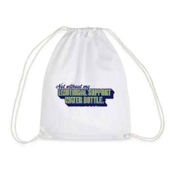 Emotional Support Water Bottle - Drawstring Bag - white - Front