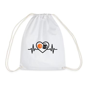 Bière de basket-ball Heart - Sac de sport léger - blanc - Devant