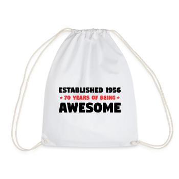 Established 1956 70 Jahre Awesome Geburtstag - Turnbeutel - Weiß - Vorne