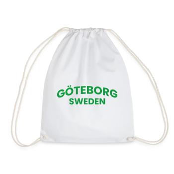 Gothenburg Sweden in Green Font - Drawstring Bag - white - Front