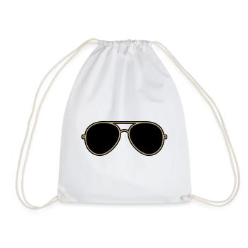 Lunettes Aviateur Iconiques Gold & Black - Sac de sport léger - blanc - Devant