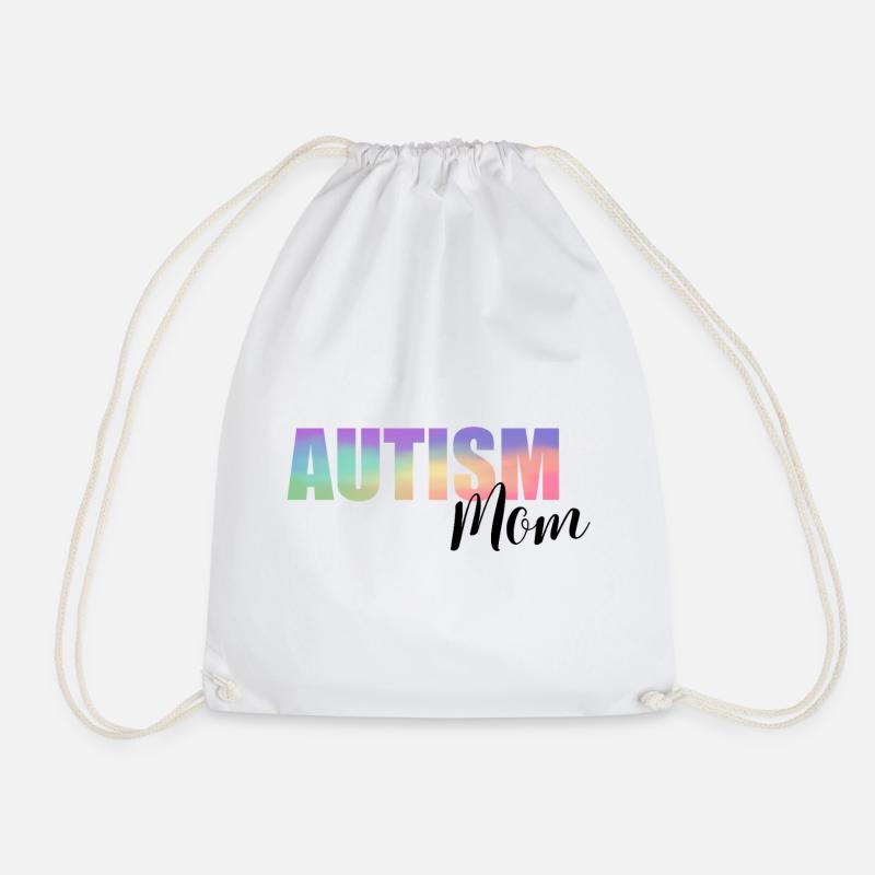 Autism Mom Pastel Spectrum - Drawstring Bag - white