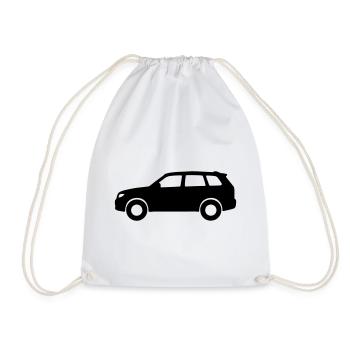 Car Silhouette - Drawstring Bag - white - Front