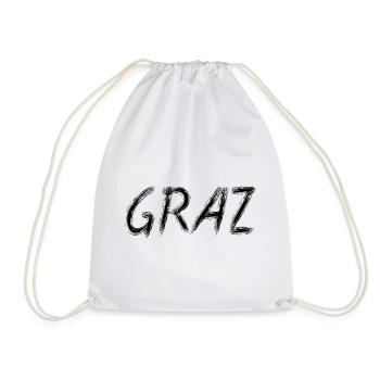 Graz Brush Street Art Black - Drawstring Bag - white - Front