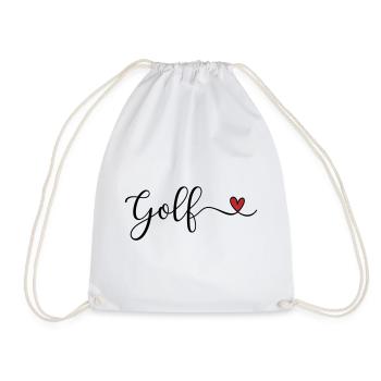 Golf Design mit Herz - Turnbeutel - Weiß - Vorne