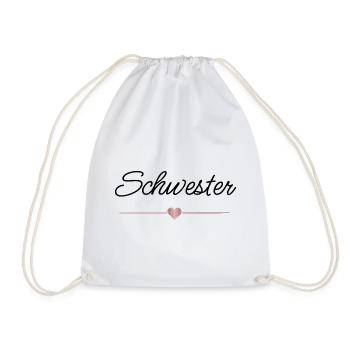 Schwester Herz Geschenk Familie Liebe - Turnbeutel - Weiß - Vorne