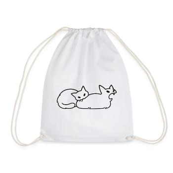 Amoureux des Chats Humour Chat Mignon Original - Drawstring Bag - white - Front