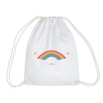 Pastellregenbogen mit Sternen - Turnbeutel - Weiß - Vorne