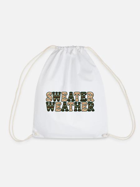 SWEATER WEATHER Strickoptik Muster - Turnbeutel - Weiß
