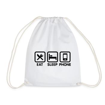 Eat Sleep Phone - Turnbeutel - Weiß - Vorne