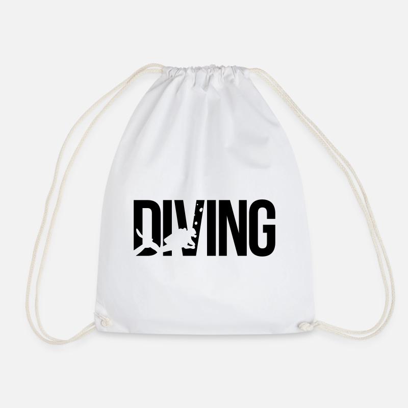 diving scuba - Drawstring Bag - white