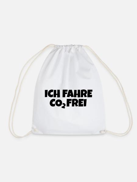 Ich fahre CO2 Frei Fahrrad Spruch - Turnbeutel - Weiß