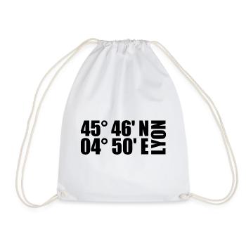 Lyon coordinates - Drawstring Bag - white - Front