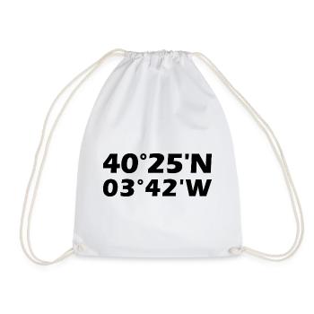 Madrid Coordinates - Drawstring Bag - white - Front