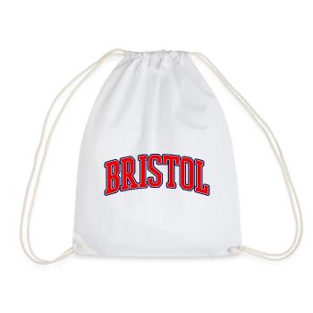 Bristol Varsity Lettering - Drawstring Bag - white - Front