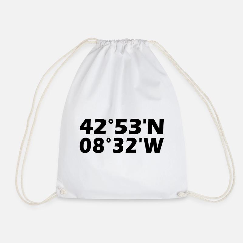 Coordonnées de Saint-Jacques-de-Compostelle - Sac de sport léger - blanc