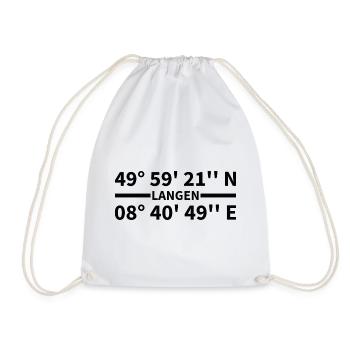 Long coordinates - Drawstring Bag - white - Front