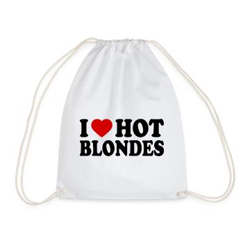 I love hot blondes - Turnbeutel - Weiß - Vorne