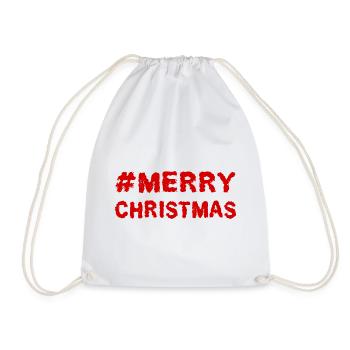 WEIHNACHTEN. FROHE WEIHNACHTEN. FROHE WEIHNACHTEN. WEIHNACHTSMANN - Turnbeutel - Weiß - Vorne