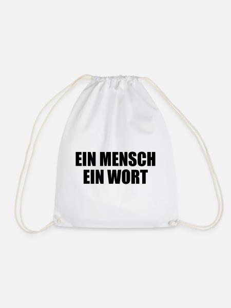 ein mensch ein wort - Turnbeutel - Weiß